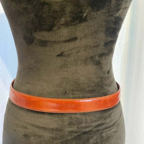 Fossil Brown Leather Hinged Belt Size Medium - Picture 4 of 6